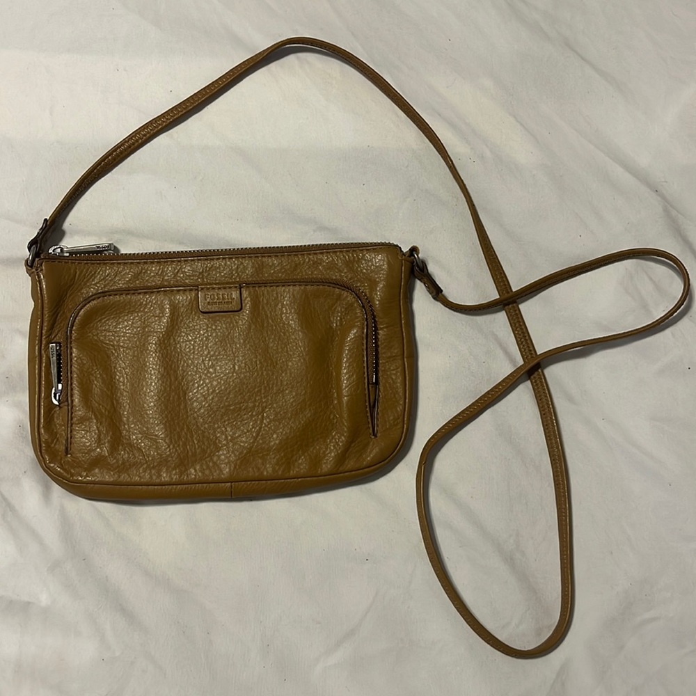 Fossil Brown Leather Crossbody Bag Purse
